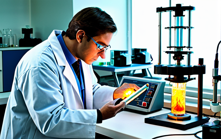 Energy Transformation**

"A brightly lit laboratory with a scientist in a lab coat observing a complex apparatus transforming heat into electricity. The scene should highlight the flow of energy. Fully clothed, appropriate attire, safe for work, perfect anatomy, natural proportions, professional, scientific illustration, high quality, educational."

**