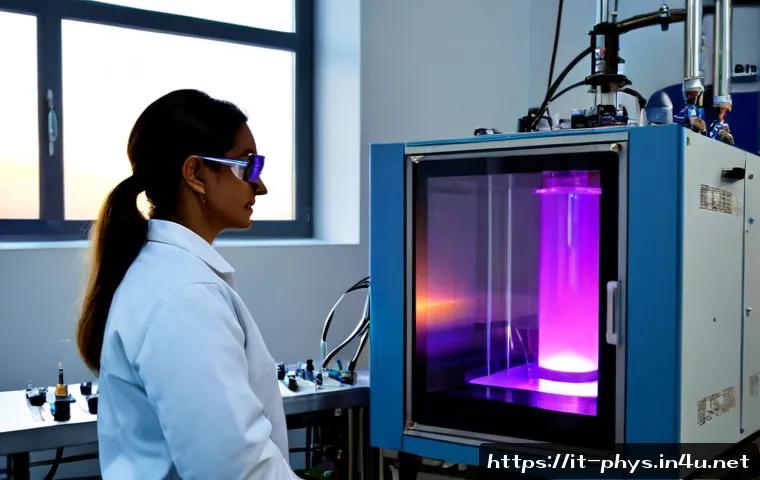 플라즈마 물리학 개론 - Photorealistic university plasma physics laboratory in Italy, an Italian graduate researcher in prot...